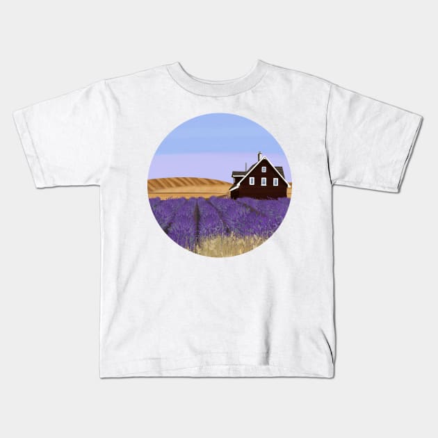 Lavender House Kids T-Shirt by KatherineBlowerDesigns